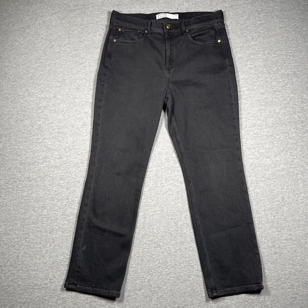 Ayr YES YES YES Jeans Womens 32 Black Straight High Rise Slim Dark Wash Denim